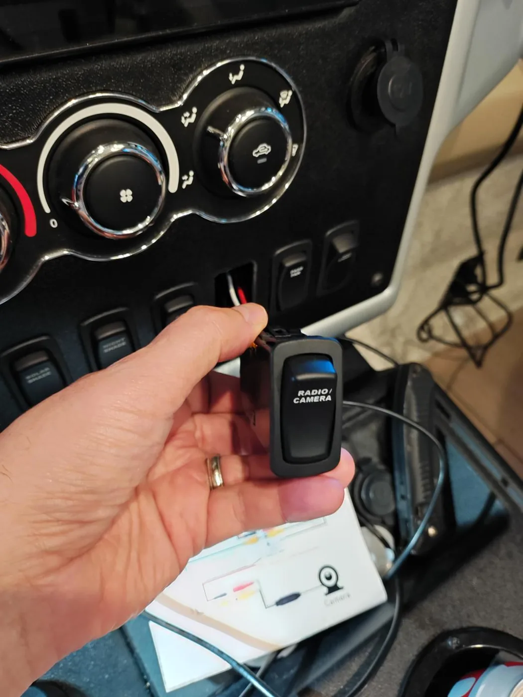 The RADIO/CAMERA switch removed from the Tiffin dashboard