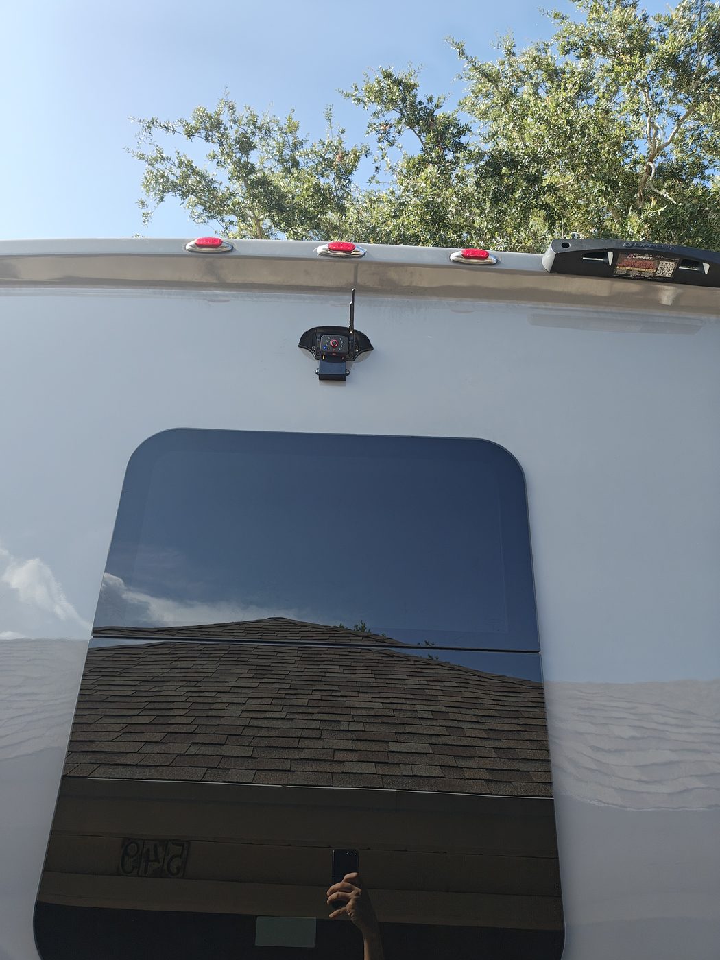 Finished Furrion Vision S rear camera installation on the Tiffin